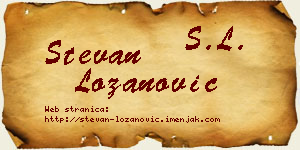 Stevan Lozanović vizit kartica
